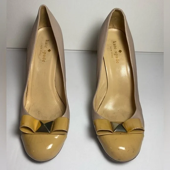 Kate Spade Tan and Gold Wedge Shoes - Picture 2 of 7